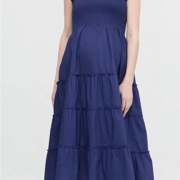 HILLHOUSE Navy Cotton ELLIE Nap Dress SMALL - Picture 2 of 6